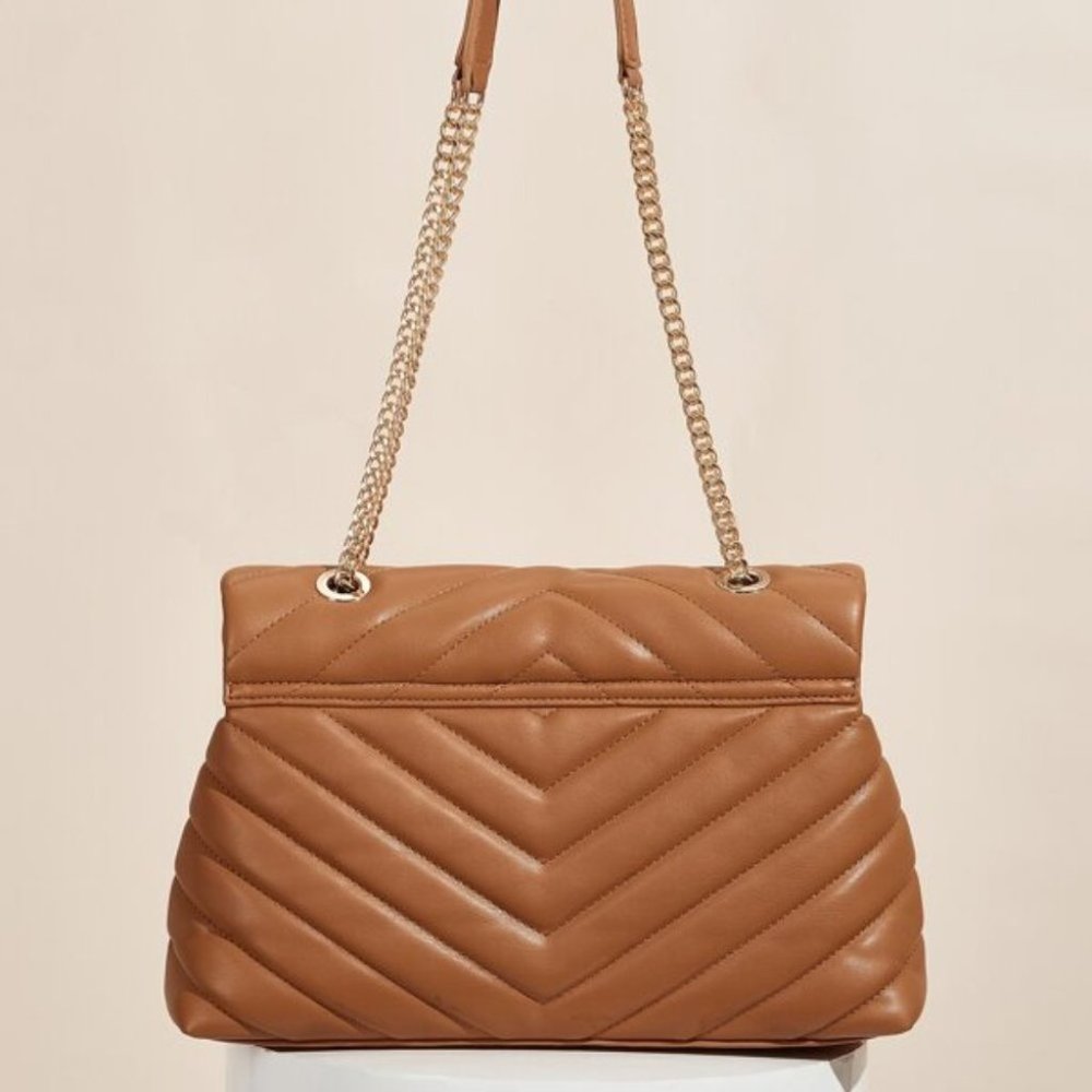 BLACK / TAN / CARMEL ELEGANT CHIC BAG - Picture 11 of 15